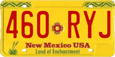 NM license plate 460RYJ