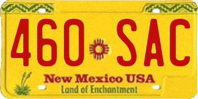 NM license plate 460SAC