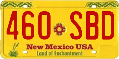 NM license plate 460SBD