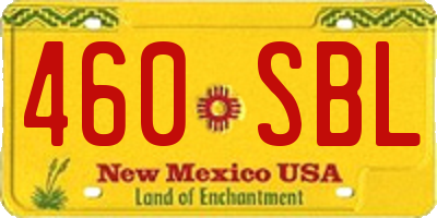 NM license plate 460SBL