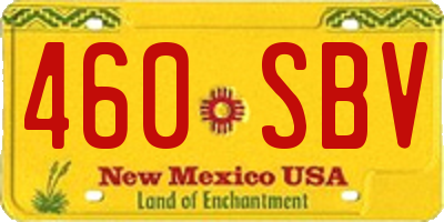 NM license plate 460SBV