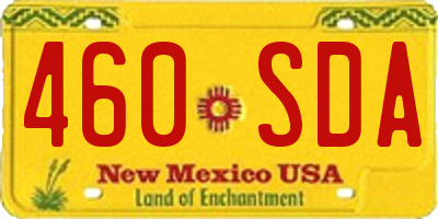 NM license plate 460SDA