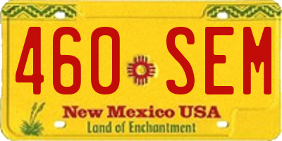 NM license plate 460SEM