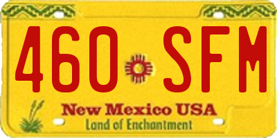 NM license plate 460SFM