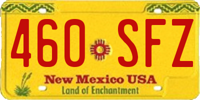 NM license plate 460SFZ