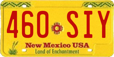 NM license plate 460SIY