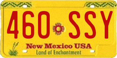 NM license plate 460SSY