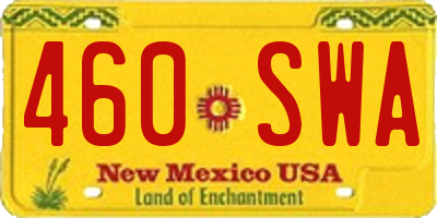 NM license plate 460SWA