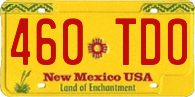 NM license plate 460TDO