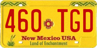 NM license plate 460TGD