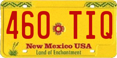 NM license plate 460TIQ