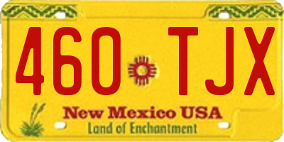 NM license plate 460TJX