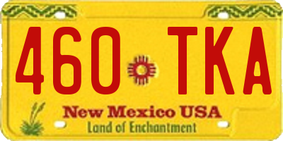 NM license plate 460TKA