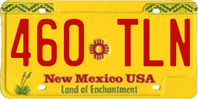 NM license plate 460TLN