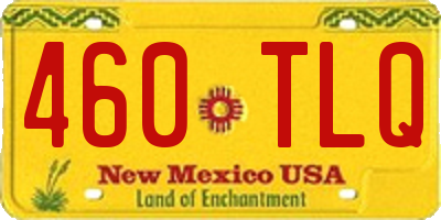 NM license plate 460TLQ