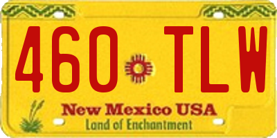 NM license plate 460TLW