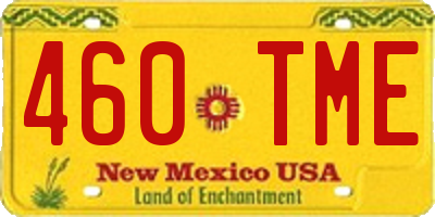 NM license plate 460TME