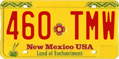 NM license plate 460TMW