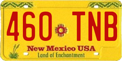 NM license plate 460TNB