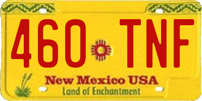 NM license plate 460TNF