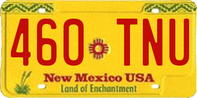 NM license plate 460TNU