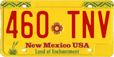 NM license plate 460TNV