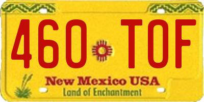 NM license plate 460TOF