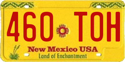 NM license plate 460TOH