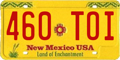 NM license plate 460TOI