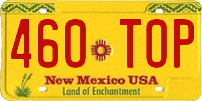 NM license plate 460TOP