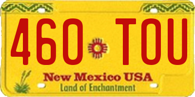 NM license plate 460TOU