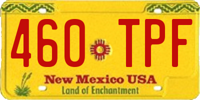 NM license plate 460TPF