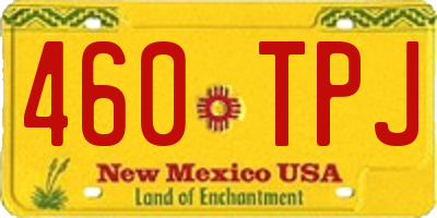 NM license plate 460TPJ