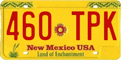 NM license plate 460TPK