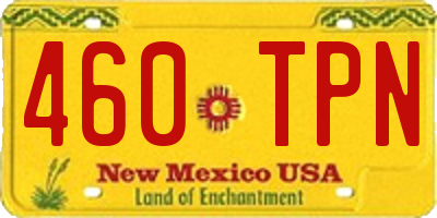 NM license plate 460TPN