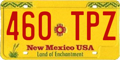 NM license plate 460TPZ