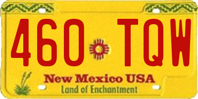 NM license plate 460TQW