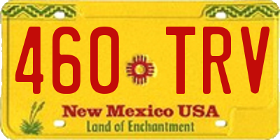 NM license plate 460TRV