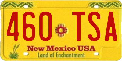 NM license plate 460TSA