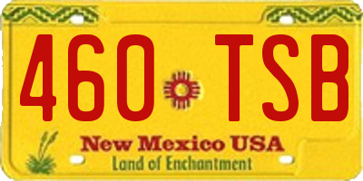 NM license plate 460TSB