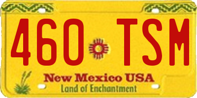 NM license plate 460TSM
