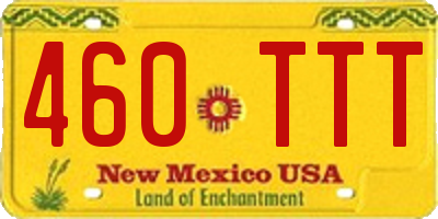 NM license plate 460TTT