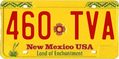 NM license plate 460TVA