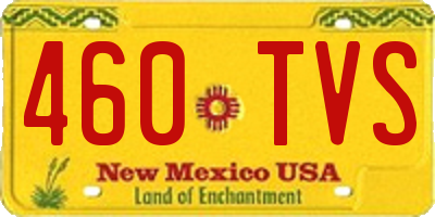 NM license plate 460TVS