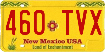 NM license plate 460TVX
