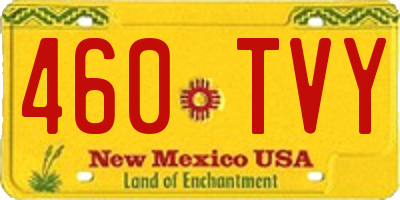 NM license plate 460TVY