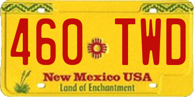 NM license plate 460TWD