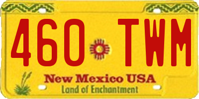 NM license plate 460TWM