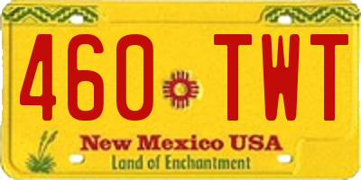 NM license plate 460TWT
