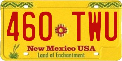 NM license plate 460TWU